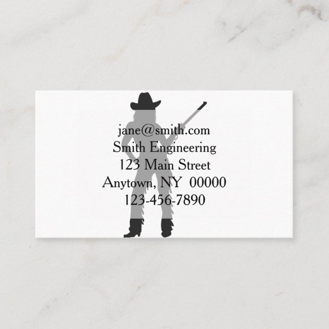 Carte De Visite Silhouette de Western Cowgirl (Devant)