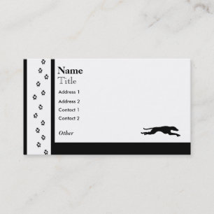 Carte De Visite Silhouette du chien de course Greyhound