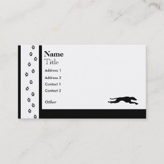 Carte De Visite Silhouette du chien de course Greyhound