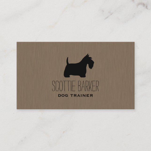 Carte De Visite Silhouette écossaise Terrier | Chien écossais (Devant)
