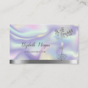 Carte De Visite Silhouette féminine Arbre Holographique