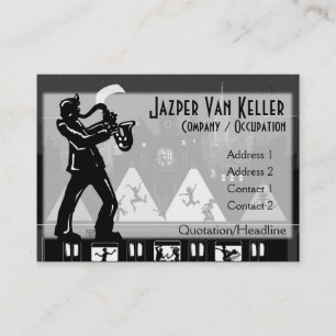 Carte De Visite Silhouette noire du joueur saxophone
