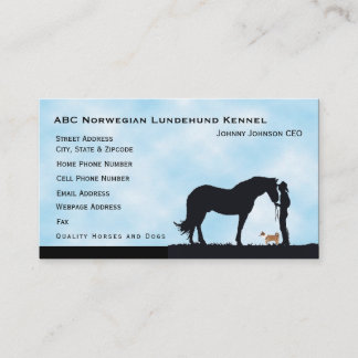 Carte De Visite Silhouette occidentale de Lundehund de Norvégien
