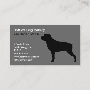 Carte De Visite Silhouette Rottweiler   Rottie Chien gris et noir