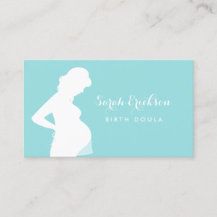 Carte De Visite Silhouette simple de femme enceinte de Doula de