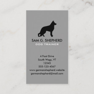 Carte De Visite Silhouette verticale de chien de berger allemand