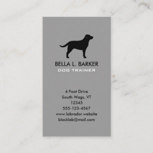 Carte De Visite Silhouette verticale de Labrador Retriever noir