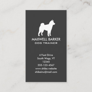 Carte De Visite Silhouette verticale de Shiba Inu