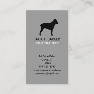 Carte De Visite Silhouette Verticale du Cane Corso