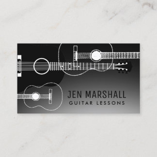 Carte De Visite silhouettes de guitare