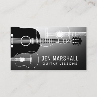 Carte De Visite silhouettes de guitare