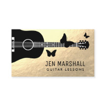 silhouettes guitare et papillons