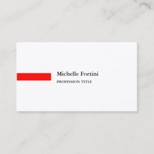 Carte De Visite Silk Premium Elegant Plain Minimaliste Rouge Blanc