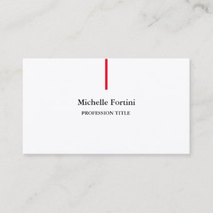 Carte De Visite Silk Premium Elegant Plain Minimaliste Rouge Blanc