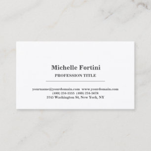 Carte De Visite Silk Premium élégant Plain Simple Blanc Minimalist