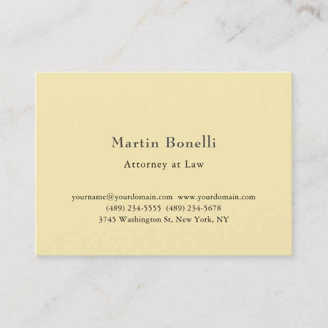 Carte De Visite Silk Unique Classic Personalized Custom Jane Cream (Devant)