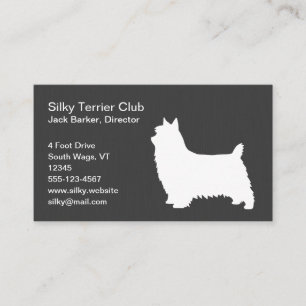Carte De Visite Silky Terrier Silhouette