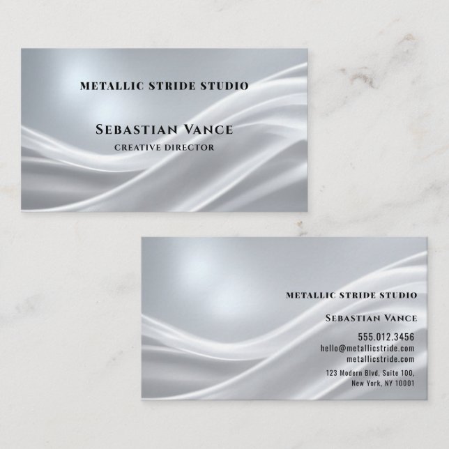 Carte De Visite Silver Cloth Classic (Devant / Derrière)