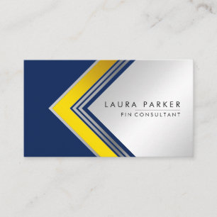 Carte De Visite Silver Gold Blue Financement géométrique moderne