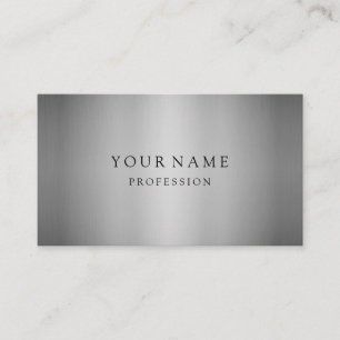 Carte De Visite Silver moderne Silver Minimal Silk Metallic Blanc