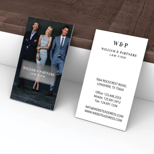 Carte De Visite Silver Plaque Minimale Professionnelle Photo (Créateur téléchargé)