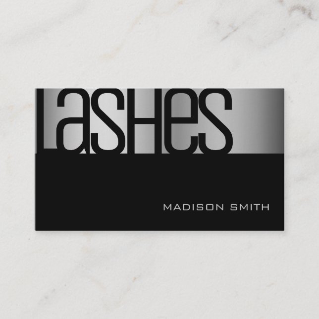 Carte De Visite Silver Steel Stylish Glam Luxe Elegant Beauté (Devant)