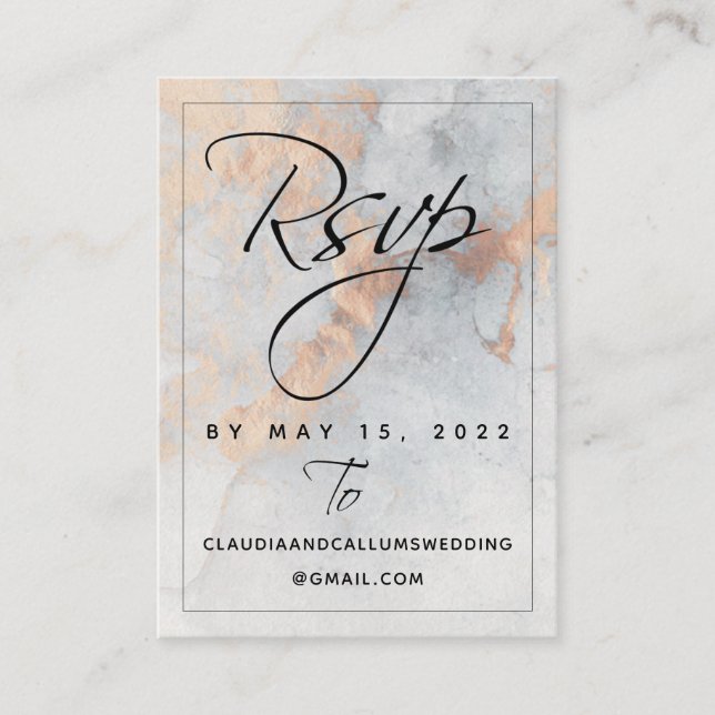 Carte De Visite Silver Stone Quarry Online RSVP & Détails Puissant (Devant)