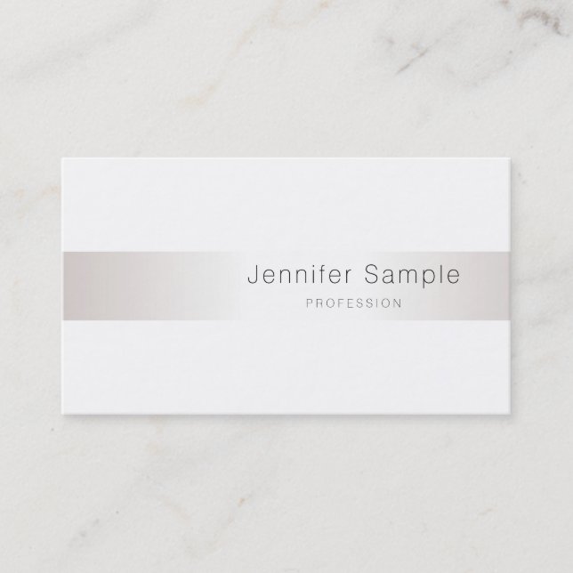 Carte De Visite Silver tendance Look Design élégant moderne Design (Devant)