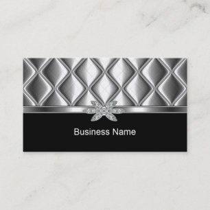 Carte de visite Silver Tile Trim Diamond Jewel