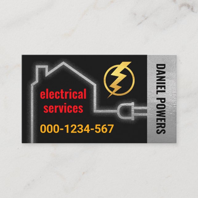 Carte De Visite Simmerer le circuit électrique en argent (Devant)