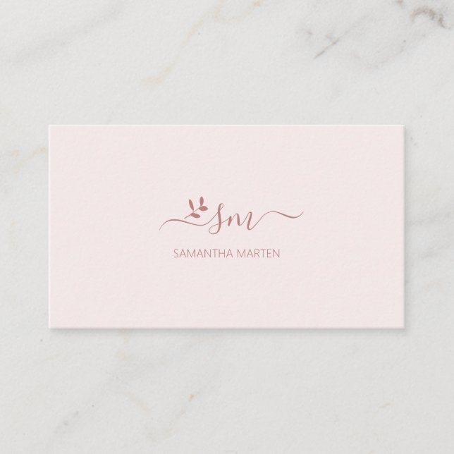 Carte De Visite Simpel rose brun floral (Devant)