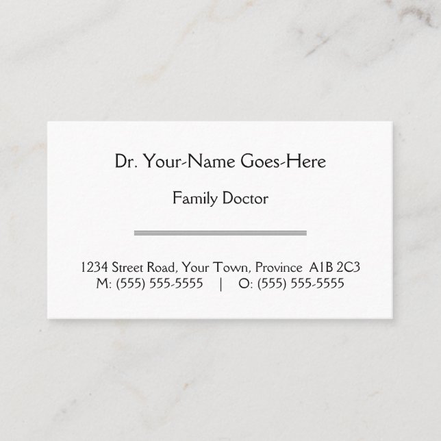 Carte de visite simple (Devant)