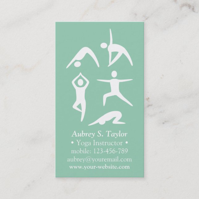 Carte De Visite Simple 5 postures de yoga pour débutants instructe (Devant)