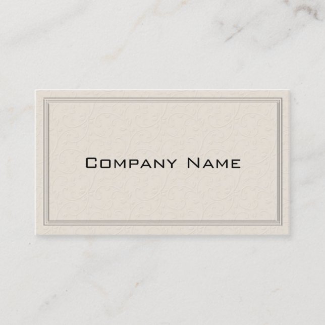 Carte de visite simple à motif floral embossé (Devant)