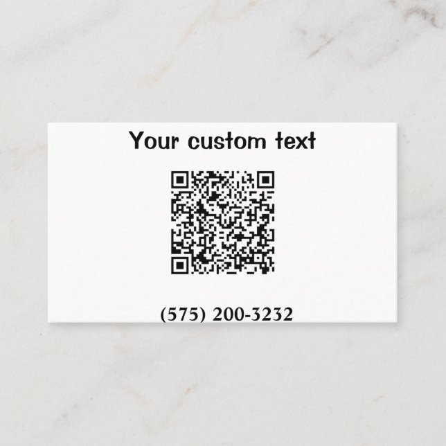 Carte De Visite Simple ajout minimal code barre numéro de téléphon (Devant)