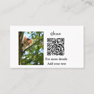 Carte De Visite Simple animal name details QR code add text photo