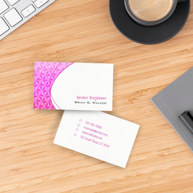 Carte de visite simple avec dégradé rose moderne (Créateur téléchargé)