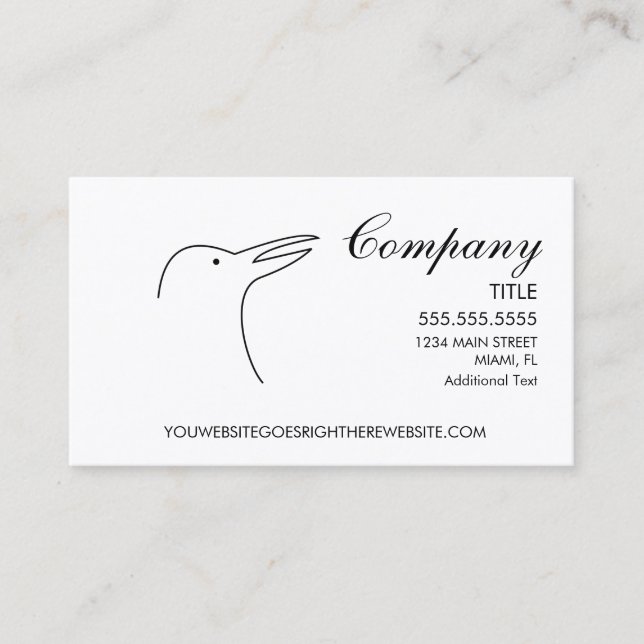 Carte de visite simple avec logo d'oiseau (Devant)