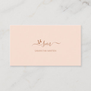Carte De Visite Simple beige brun floral