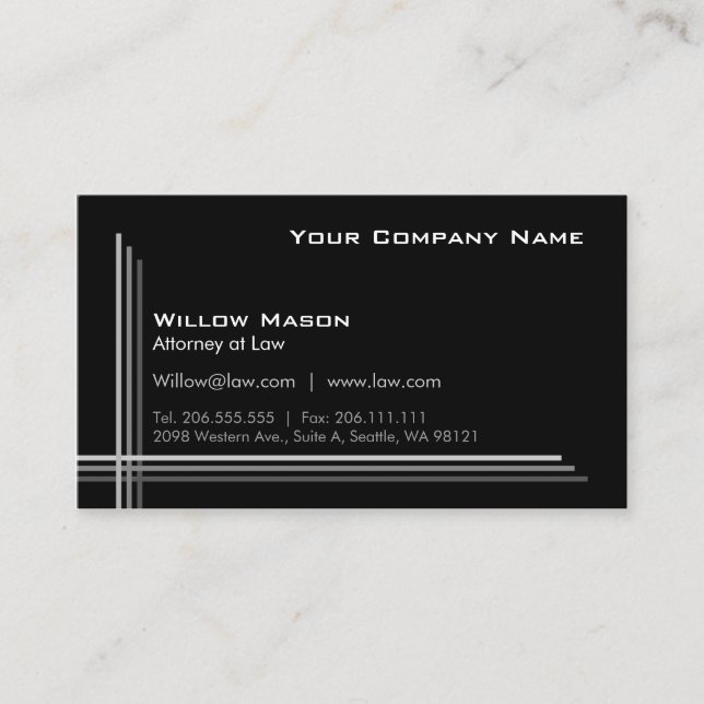 Carte De Visite Simple Black Framed, Professional Business Card (Devant)