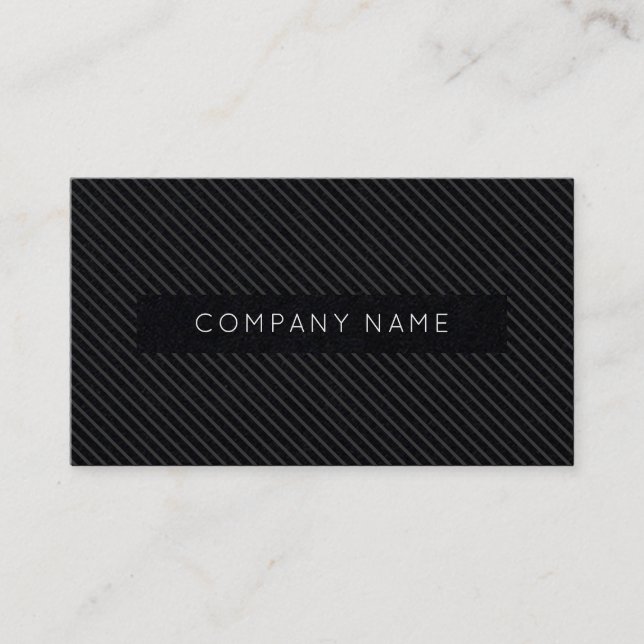 Carte de visite simple Black Pinstripe (Devant)