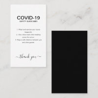 Simple Black White Covid Safety Guidelines Party