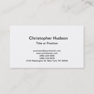 Carte de visite simple blanc