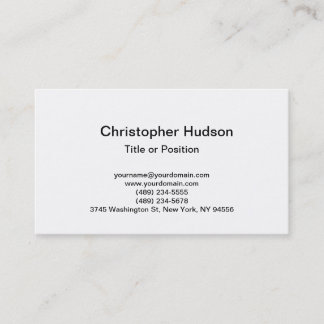 Carte de visite simple blanc