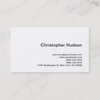 Carte de visite simple blanc