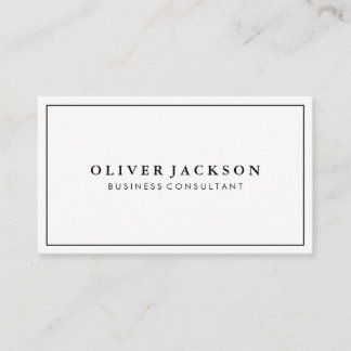 Carte De Visite Simple blanc avec bordure noire minimaliste