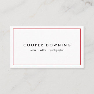 Carte De Visite Simple blanc moderne professionnel avec bordure ro
