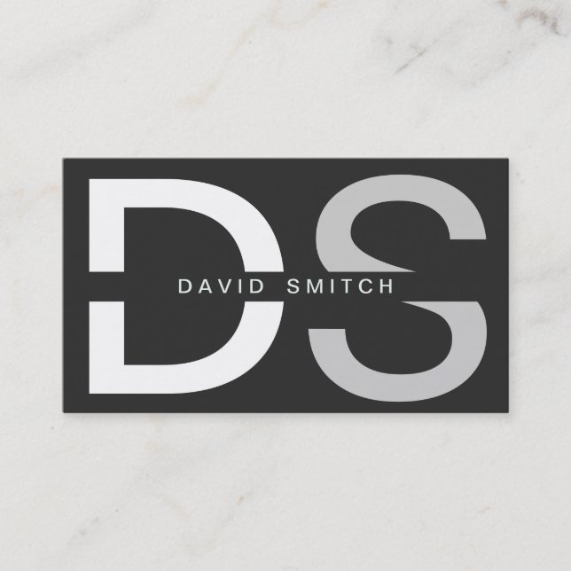 CARTE DE VISITE SIMPLE BLANC NOIR PROFESSIONNEL MODERNE ÉLÉGANT (Devant)