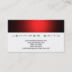 Carte de visite simple blanc rouge clair
