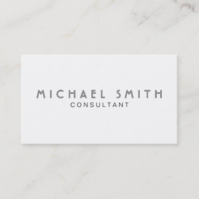 Carte De Visite Simple blanc simple moderne élégant professionnel (Devant)